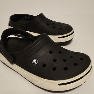 Crocs Crossband II CLOG, BLK/WHITE, Retto Midsole Strip, Pivoting Heel Strap